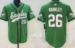 Philadelphia Eagles #26 Saquon Barkley Limited Kelly Green Fashion Baseball Jersey