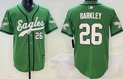 Philadelphia Eagles #26 Saquon Barkley Limited Kelly Green Fashion Baseball Jersey