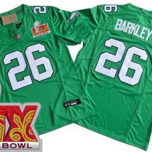 Philadelphia Eagles #26 Saquon Barkley Limited Kelly Green Super Bowl LIX FUSE Vapor Jersey