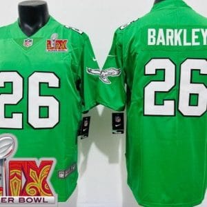 Philadelphia Eagles #26 Saquon Barkley Limited Kelly Green Super Bowl LIX Vapor Jersey