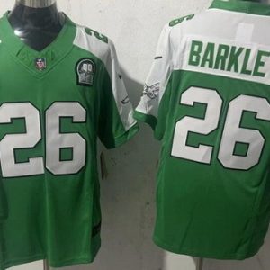 Philadelphia Eagles #26 Saquon Barkley Limited Kelly Green Thanksgiving FUSE Vapor Jersey
