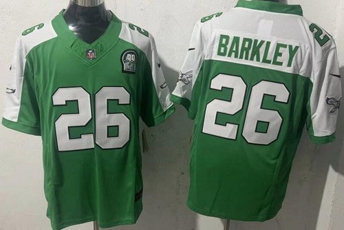 Philadelphia Eagles #26 Saquon Barkley Limited Kelly Green Thanksgiving FUSE Vapor Jersey