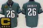 Philadelphia Eagles #26 Saquon Barkley Limited Midnight Green Captain Patch Vapor Jersey