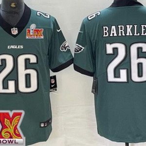 Philadelphia Eagles #26 Saquon Barkley Limited Midnight Green New Logo Super Bowl LIX Vapor Jersey