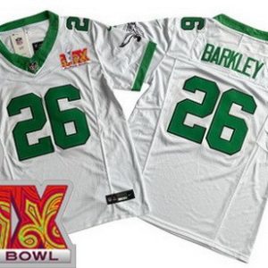 Philadelphia Eagles #26 Saquon Barkley Limited White Alternate Super Bowl LIX FUSE Vapor Jersey