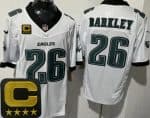 Philadelphia Eagles #26 Saquon Barkley Limited White Captain Patch FUSE Vapor Jersey
