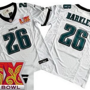 Philadelphia Eagles #26 Saquon Barkley Limited White New Logo Super Bowl LIX FUSE Vapor Jersey