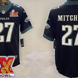 Philadelphia Eagles #27 Quinyon Mitchell Limited Black Super Bowl LIX Vapor Jersey