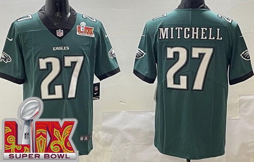 Philadelphia Eagles #27 Quinyon Mitchell Limited Midnight Green Super Bowl LIX Vapor Jersey