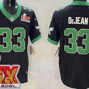 Philadelphia Eagles #33 Cooper DeJean Limited Black Alternate Super Bowl LIX FUSE Vapor Jersey