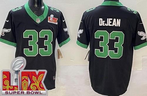 Philadelphia Eagles #33 Cooper DeJean Limited Black Alternate Super Bowl LIX FUSE Vapor Jersey