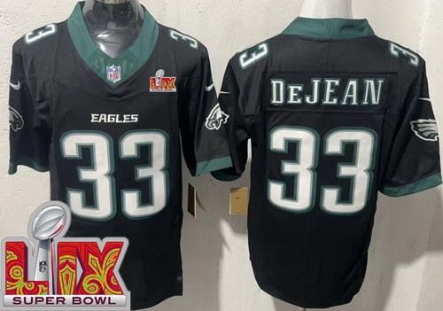 Philadelphia Eagles #33 Cooper DeJean Limited Black Super Bowl LIX FUSE Vapor Jersey