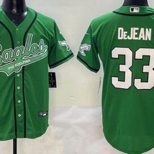 Philadelphia Eagles #33 Cooper DeJean Limited Kelly Green Baseball Jersey