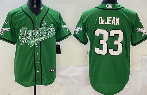 Philadelphia Eagles #33 Cooper DeJean Limited Kelly Green Baseball Jersey
