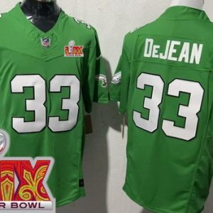 Philadelphia Eagles #33 Cooper DeJean Limited Kelly Green Super Bowl LIX FUSE Vapor Jersey