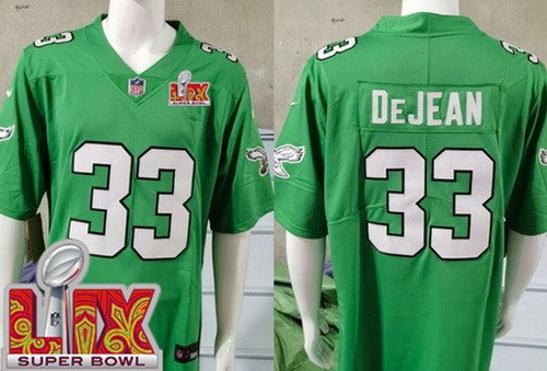 Philadelphia Eagles #33 Cooper DeJean Limited Kelly Green Super Bowl LIX Vapor Jersey