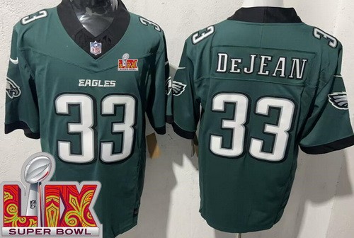 Philadelphia Eagles #33 Cooper DeJean Limited Midnight Green Super Bowl LIX FUSE Vapor Jersey