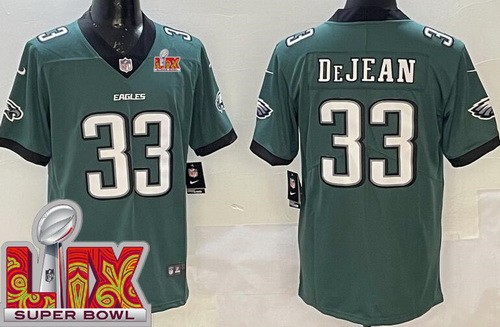 Philadelphia Eagles #33 Cooper DeJean Limited Midnight Green Super Bowl LIX Vapor Jersey