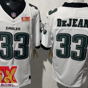 Philadelphia Eagles #33 Cooper DeJean Limited White Super Bowl LIX FUSE Vapor Jersey