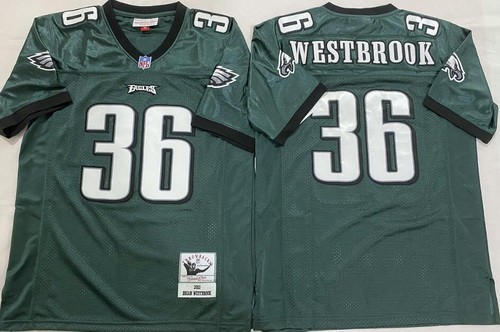 Philadelphia Eagles #36 Brian Westbrook Green 2003 Throwback Jersey