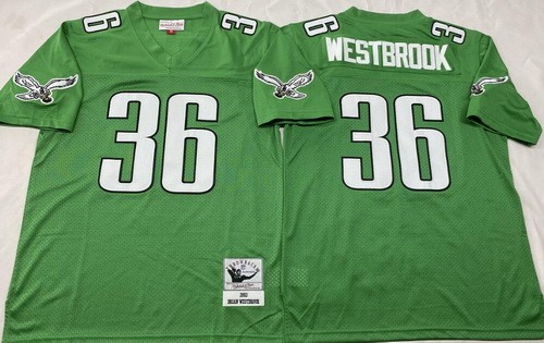 Philadelphia Eagles #36 Brian Westbrook Kelly Green 2003 Throwback Jersey