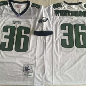 Philadelphia Eagles #36 Brian Westbrook White 2003 Throwback Jersey