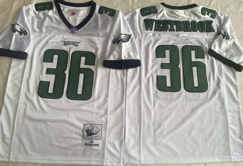 Philadelphia Eagles #36 Brian Westbrook White 2003 Throwback Jersey