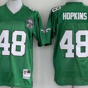 Philadelphia Eagles #48 Wes Hopkins Green Throwback Jersey