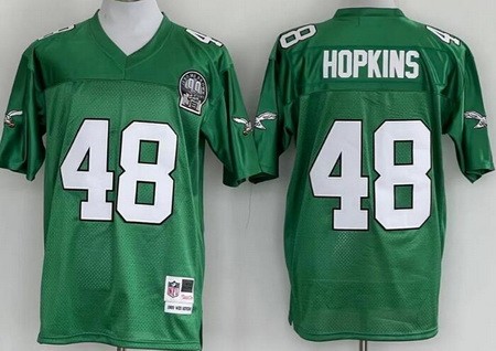 Philadelphia Eagles #48 Wes Hopkins Green Throwback Jersey
