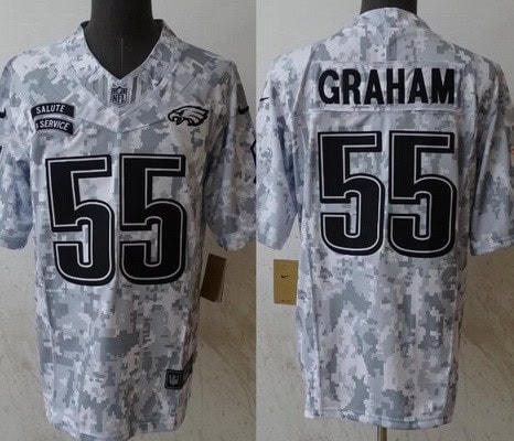 Philadelphia Eagles #55 Brandon Graham Limited Arctic Camo 2024 Salute to Service Jersey