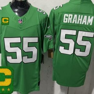 Philadelphia Eagles #55 Brandon Graham Limited Kelly Green C Patch FUSE Vapor Jersey