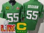 Philadelphia Eagles #55 Brandon Graham Limited Kelly Green C Patch Super Bowl LIX FUSE Vapor Jersey