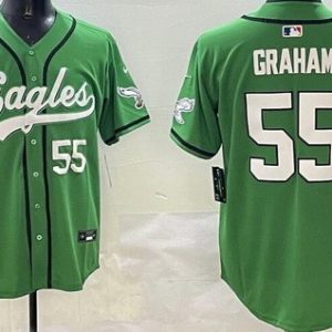 Philadelphia Eagles #55 Brandon Graham Limited Kelly Green Fashion Baseball Jersey