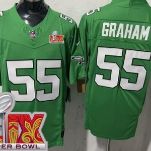 Philadelphia Eagles #55 Brandon Graham Limited Kelly Green Super Bowl LIX FUSE Vapor Jersey