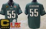 Philadelphia Eagles #55 Brandon Graham Limited Midnight Green C Patch Super Bowl LIX Vapor Jersey