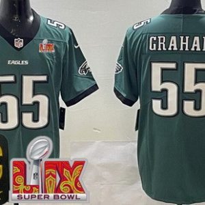 Philadelphia Eagles #55 Brandon Graham Limited Midnight Green C Patch Super Bowl LIX Vapor Jersey