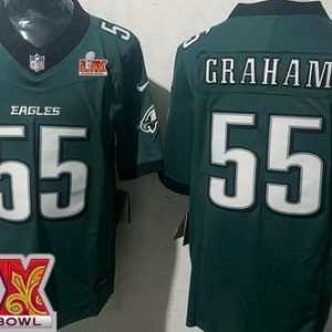 Philadelphia Eagles #55 Brandon Graham Limited Midnight Green Super Bowl LIX FUSE Vapor Jersey