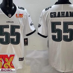 Philadelphia Eagles #55 Brandon Graham Limited White Super Bowl LIX Vapor Jersey