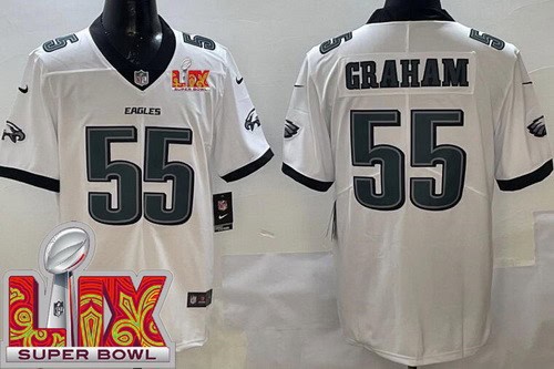 Philadelphia Eagles #55 Brandon Graham Limited White Super Bowl LIX Vapor Jersey