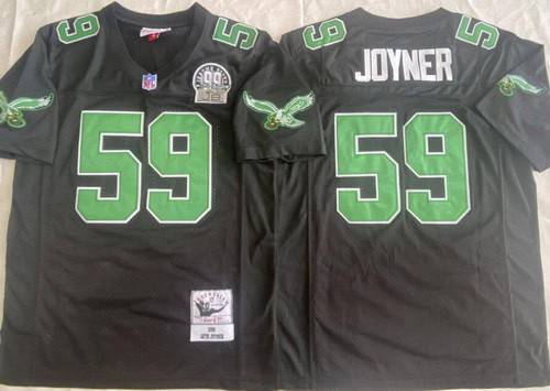 Philadelphia Eagles #59 Seth Joyner Black 1990 Throwback Jersey