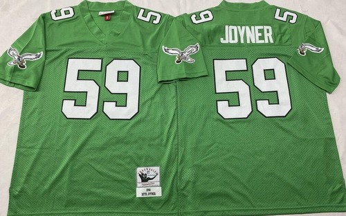 Philadelphia Eagles #59 Seth Joyner Kelly Green 1990 Throwback Jersey