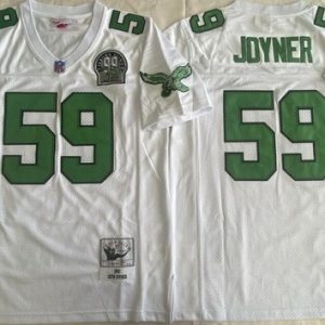 Philadelphia Eagles #59 Seth Joyner White 1990 Throwback Jersey