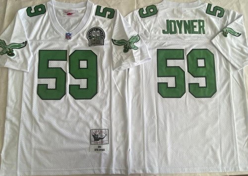 Philadelphia Eagles #59 Seth Joyner White 1990 Throwback Jersey