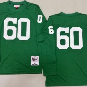 Philadelphia Eagles #60 Chuck Bednarik Kelly Green Long Sleeve 1960 Throwback Jersey