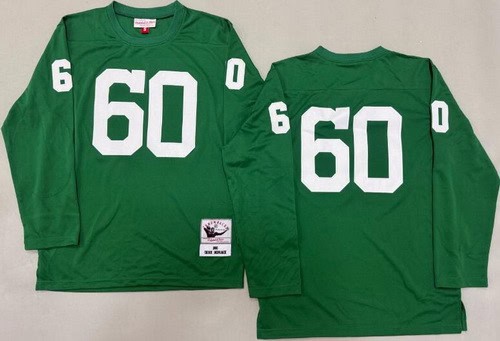 Philadelphia Eagles #60 Chuck Bednarik Kelly Green Long Sleeve 1960 Throwback Jersey