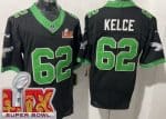 Philadelphia Eagles #62 Jason Kelce Limited Black Alternate Super Bowl LIX FUSE Vapor Jersey