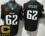 Philadelphia Eagles #62 Jason Kelce Limited Black C Patch FUSE Vapor Jersey