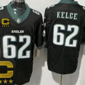 Philadelphia Eagles #62 Jason Kelce Limited Black C Patch FUSE Vapor Jersey