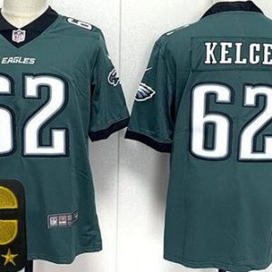 Philadelphia Eagles #62 Jason Kelce Limited Green C Patch Vapor Jersey