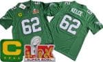 Philadelphia Eagles #62 Jason Kelce Limited Kelly Green C Patch Super Bowl LIX FUSE Vapor Jersey